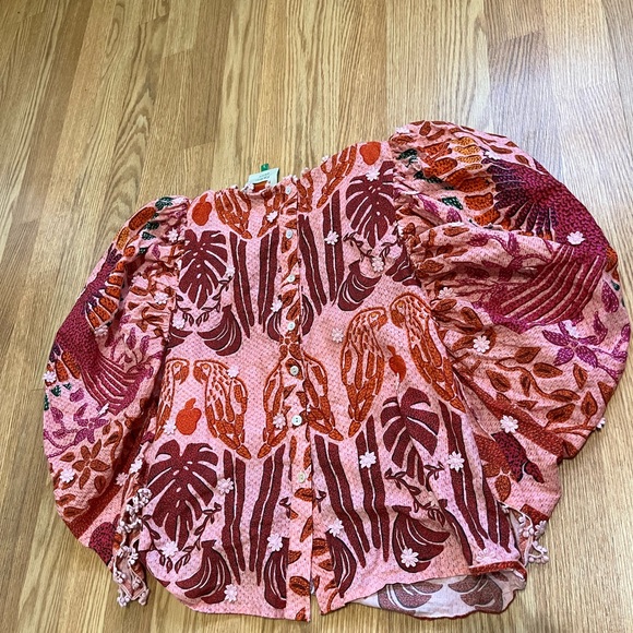 Farm Rio Ainika Print Macaws Blouse Size XS - Picture 8 of 10